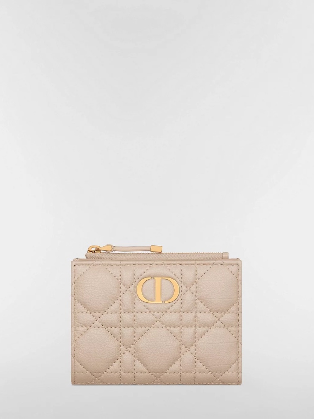 Dior Caro Dahlia Wallet Powder Beige Supple Cannage Calfskin